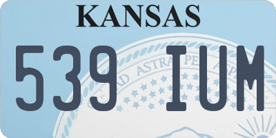 KS license plate 539IUM