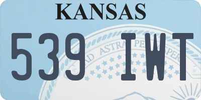 KS license plate 539IWT