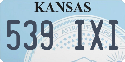 KS license plate 539IXI