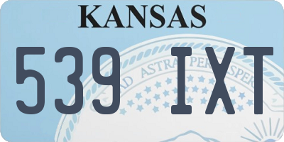 KS license plate 539IXT