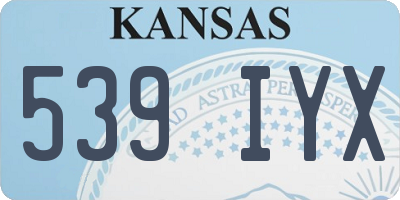 KS license plate 539IYX