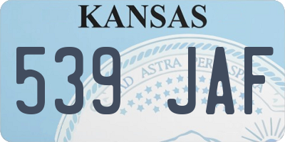 KS license plate 539JAF
