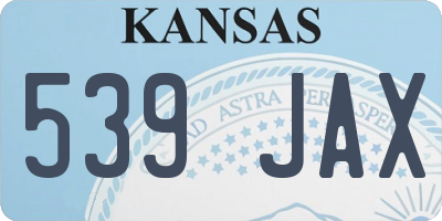 KS license plate 539JAX