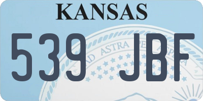 KS license plate 539JBF