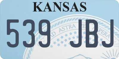 KS license plate 539JBJ