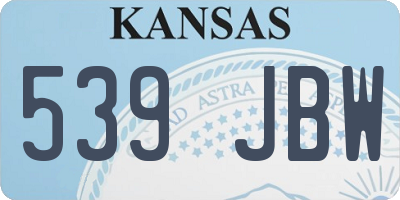 KS license plate 539JBW