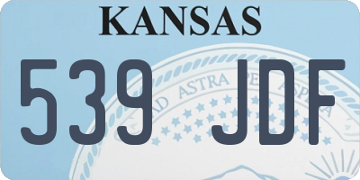 KS license plate 539JDF