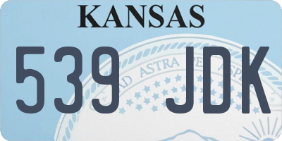 KS license plate 539JDK