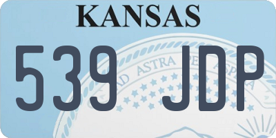 KS license plate 539JDP