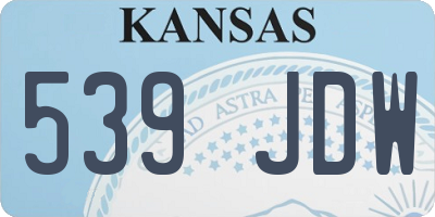 KS license plate 539JDW
