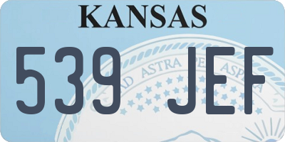 KS license plate 539JEF