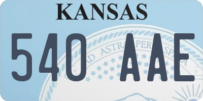 KS license plate 540AAE