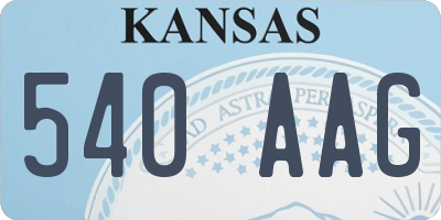 KS license plate 540AAG