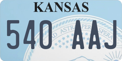 KS license plate 540AAJ