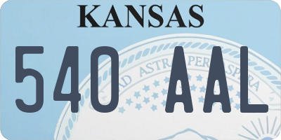 KS license plate 540AAL