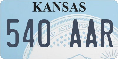 KS license plate 540AAR