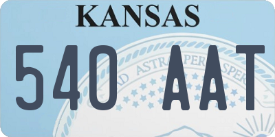 KS license plate 540AAT