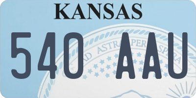KS license plate 540AAU