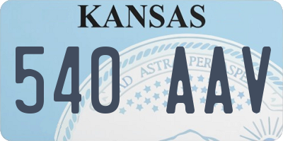 KS license plate 540AAV