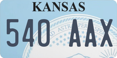 KS license plate 540AAX