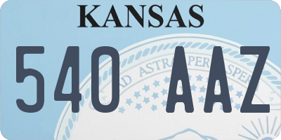 KS license plate 540AAZ