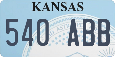 KS license plate 540ABB
