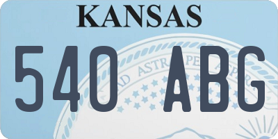 KS license plate 540ABG