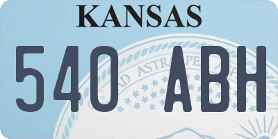 KS license plate 540ABH