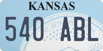KS license plate 540ABL