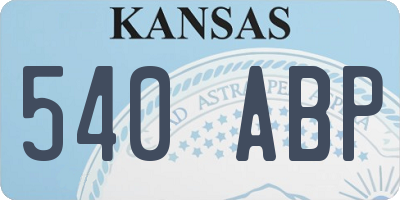KS license plate 540ABP