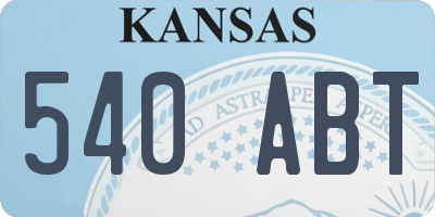 KS license plate 540ABT