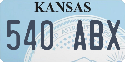 KS license plate 540ABX