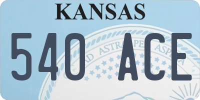 KS license plate 540ACE