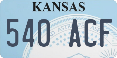 KS license plate 540ACF