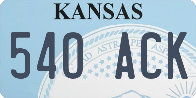 KS license plate 540ACK