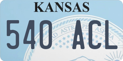 KS license plate 540ACL