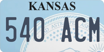 KS license plate 540ACM