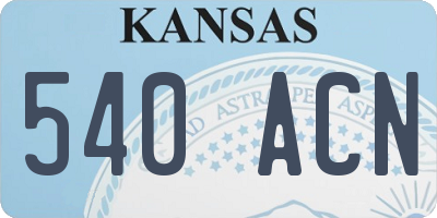 KS license plate 540ACN