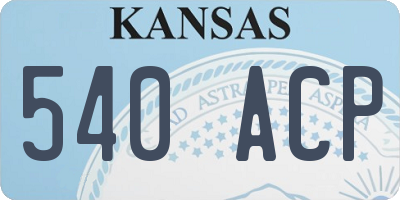 KS license plate 540ACP