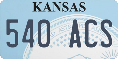 KS license plate 540ACS