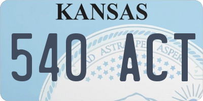 KS license plate 540ACT