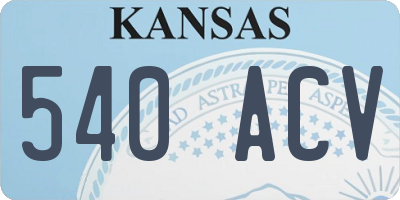 KS license plate 540ACV