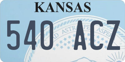 KS license plate 540ACZ