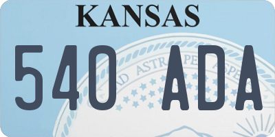 KS license plate 540ADA