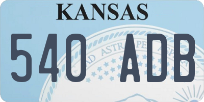 KS license plate 540ADB