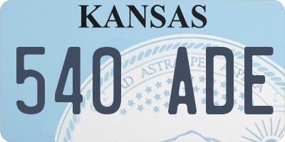 KS license plate 540ADE