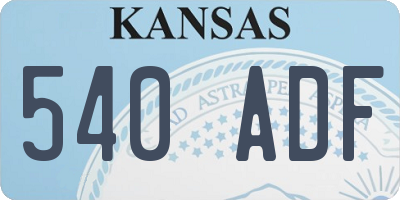 KS license plate 540ADF