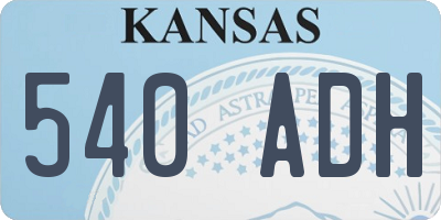 KS license plate 540ADH