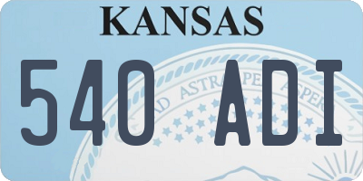 KS license plate 540ADI