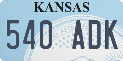 KS license plate 540ADK